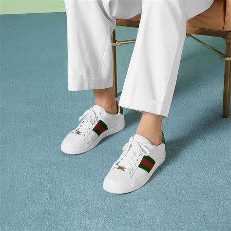 gucci men's ace logo-striped|Men's Gucci Ace sneaker with Web .